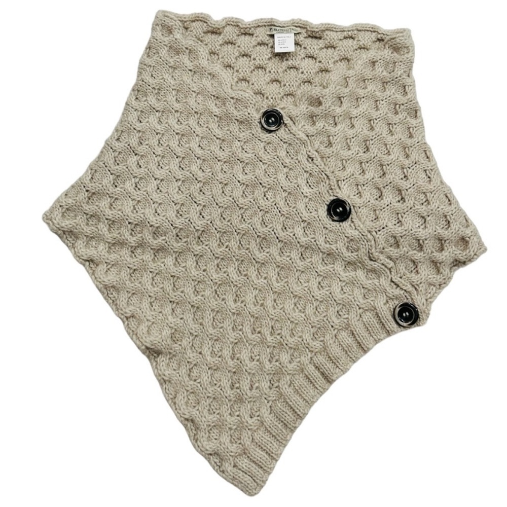 Fratelli Talli Beige Hand Knit Poncho - Made in Italy